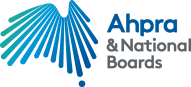 AHPRA and National Boards logo.